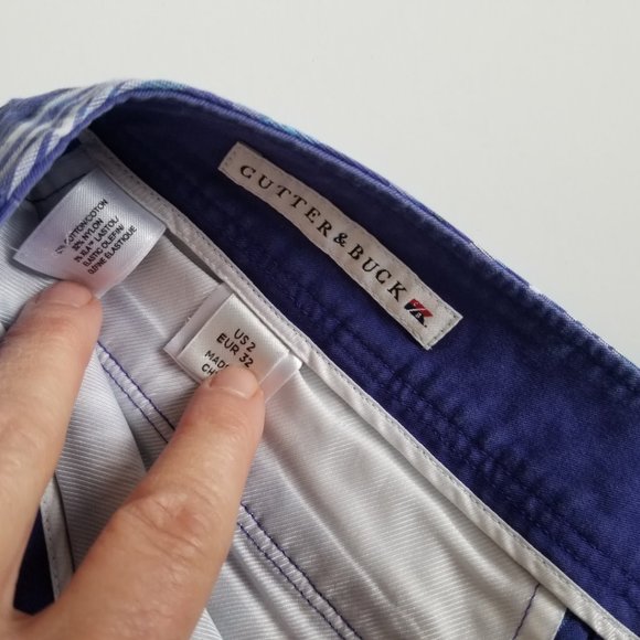 Cutter and Buck Purple Plaid Shorts Size 2 - Picture 3 of 4